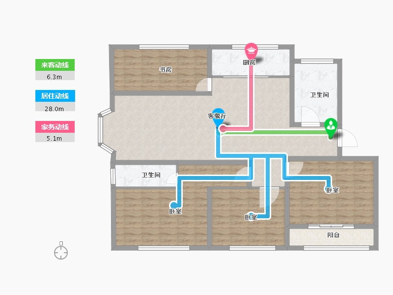 山东省-菏泽市-东明大洋福邸-130.00-户型库-动静线