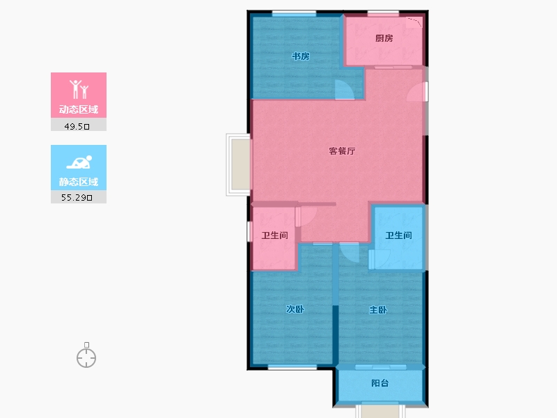 山东省-潍坊市-阳光100喜马拉雅-94.02-户型库-动静分区