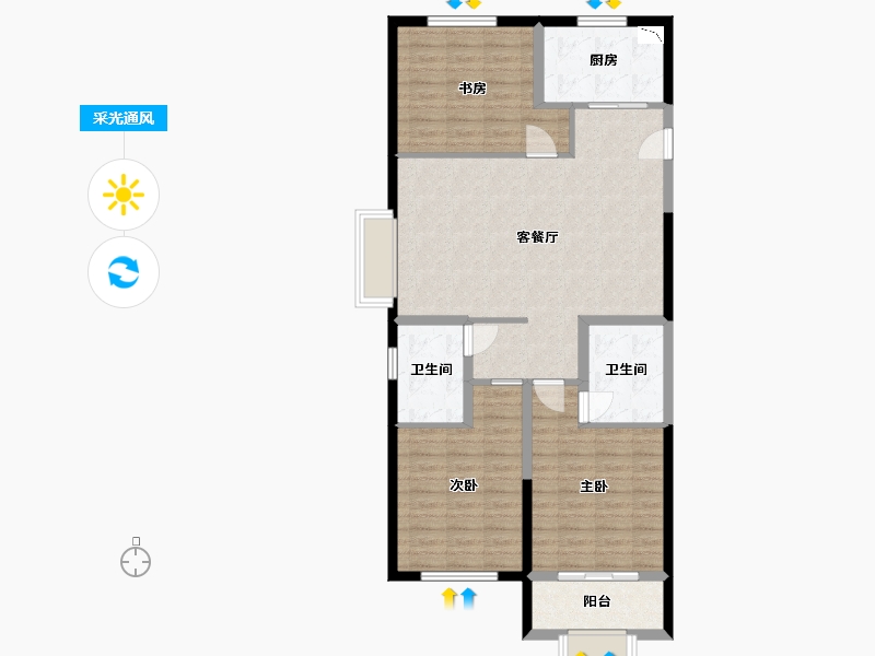 山东省-潍坊市-阳光100喜马拉雅-94.02-户型库-采光通风