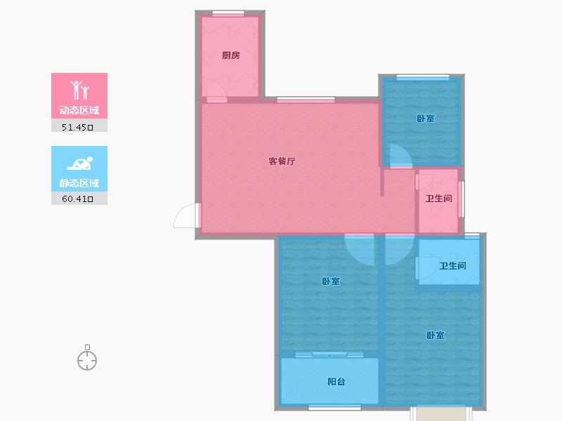 河南省-安阳市-旺龙荣盛华府-100.58-户型库-动静分区