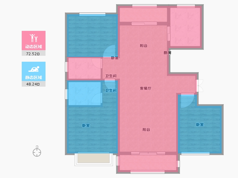 河南省-安阳市-西府景苑-108.50-户型库-动静分区