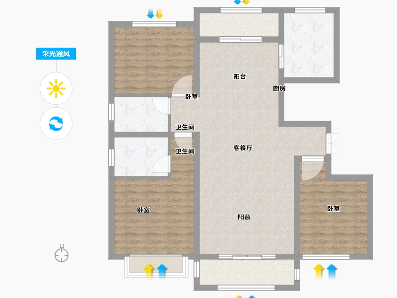 河南省-安阳市-西府景苑-108.50-户型库-采光通风