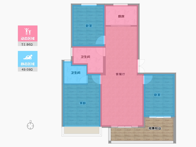 河南省-安阳市-领秀蓝岸-104.94-户型库-动静分区