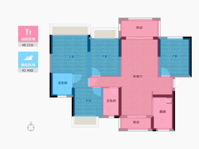 广东省-佛山市-雅居乐万象郡-80.66-户型库-动静分区