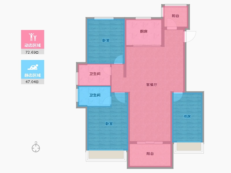 浙江省-金华市-环球春江花园三期-108.01-户型库-动静分区