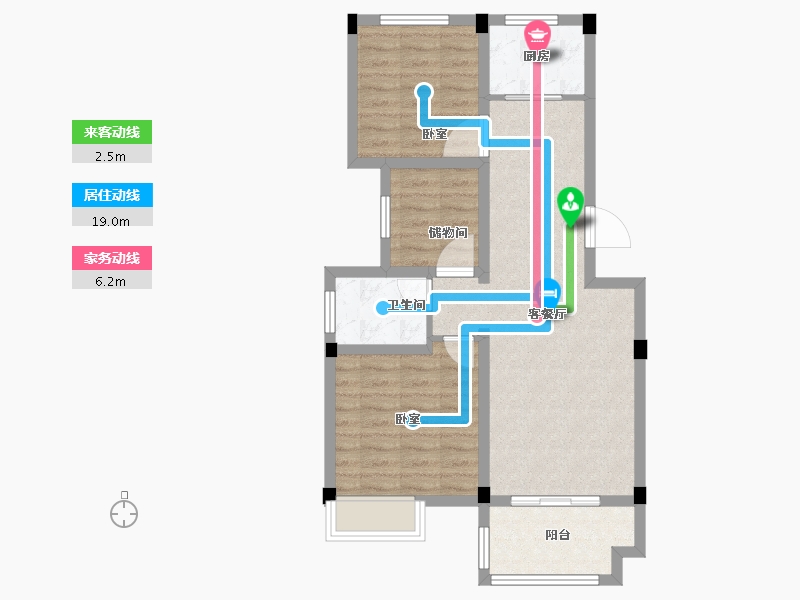 浙江省-绍兴市-江上澜庭-73.00-户型库-动静线