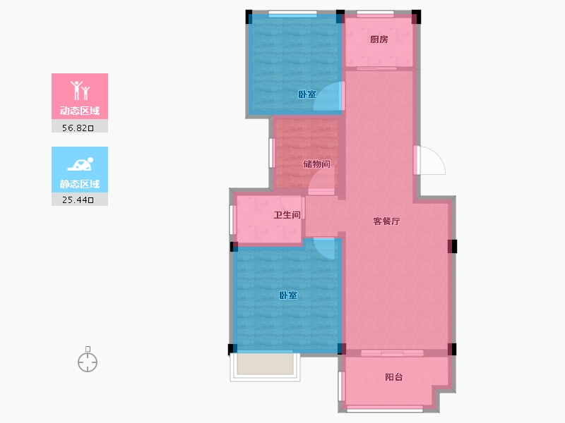 浙江省-绍兴市-江上澜庭-73.00-户型库-动静分区