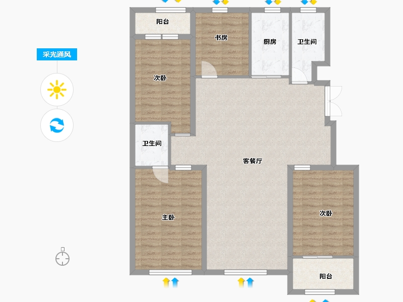 山东省-潍坊市-华安凤凰嘉苑-116.00-户型库-采光通风