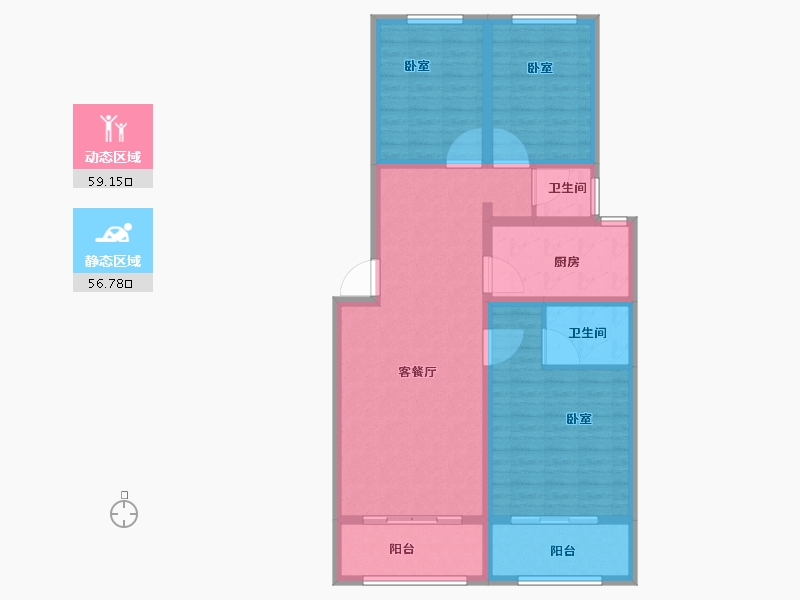 山东省-菏泽市-城建翰林华庭-104.00-户型库-动静分区