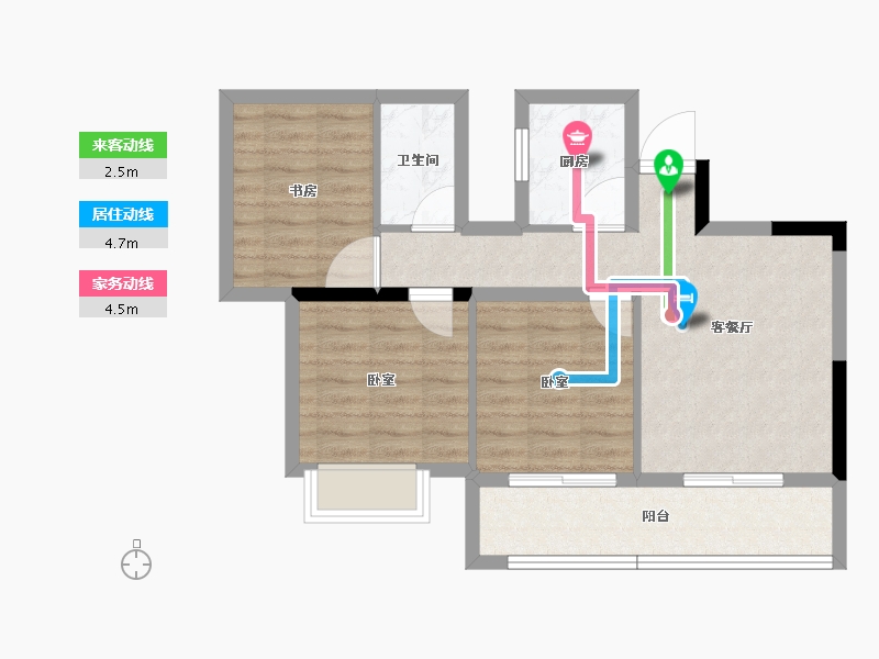 福建省-龙岩市-武平福景公园壹号-65.29-户型库-动静线