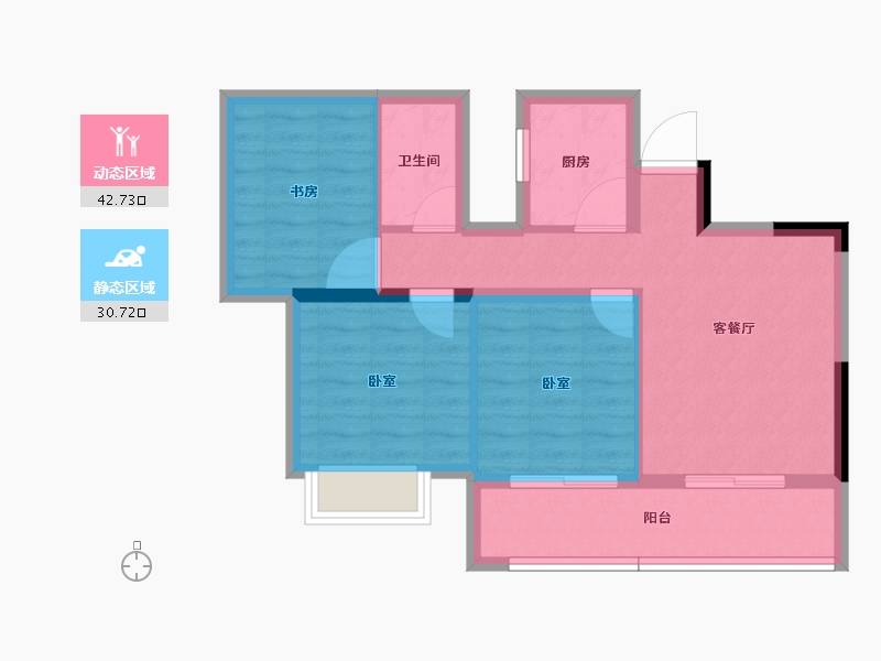 福建省-龙岩市-武平福景公园壹号-65.29-户型库-动静分区