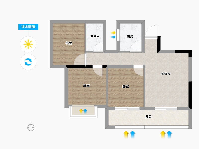 福建省-龙岩市-武平福景公园壹号-65.29-户型库-采光通风