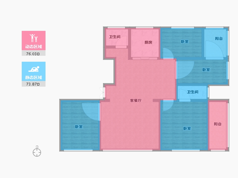 山东省-菏泽市-格兰云天-135.00-户型库-动静分区