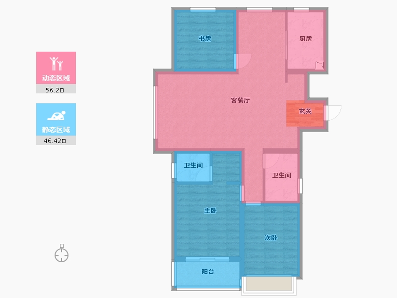 山东省-潍坊市-图蘭朵-91.25-户型库-动静分区