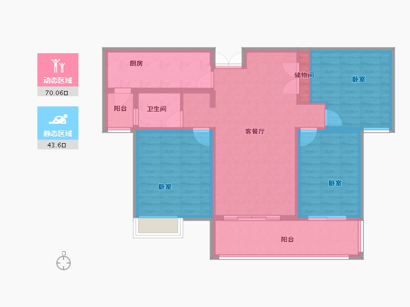 山东省-菏泽市-定陶维也纳国际城-102.00-户型库-动静分区