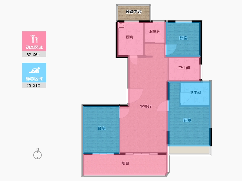 浙江省-绍兴市-阳光城碧桂园玺园-129.68-户型库-动静分区