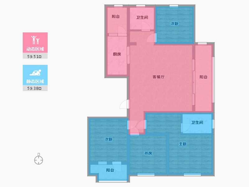 山东省-青岛市-银盛泰博观锦岸-105.00-户型库-动静分区