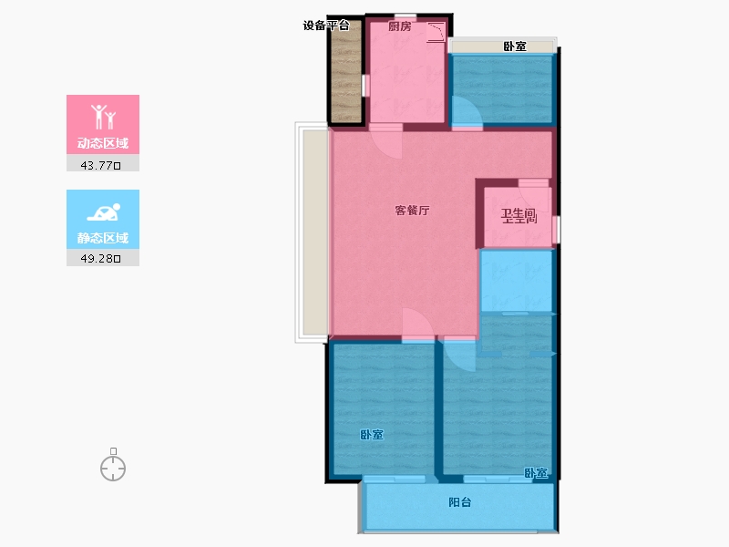 浙江省-绍兴市-金樾玖著-85.99-户型库-动静分区