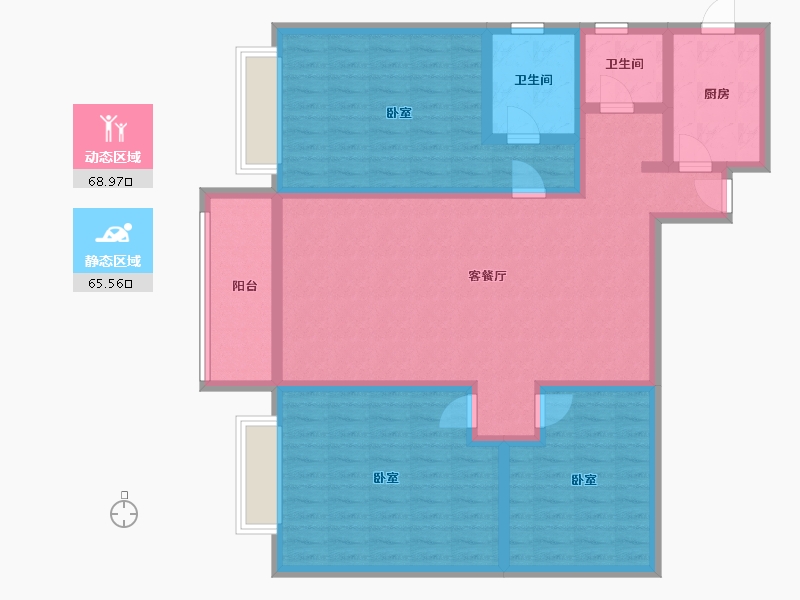 新疆维吾尔自治区-乌鲁木齐市-山水佳苑-120.04-户型库-动静分区