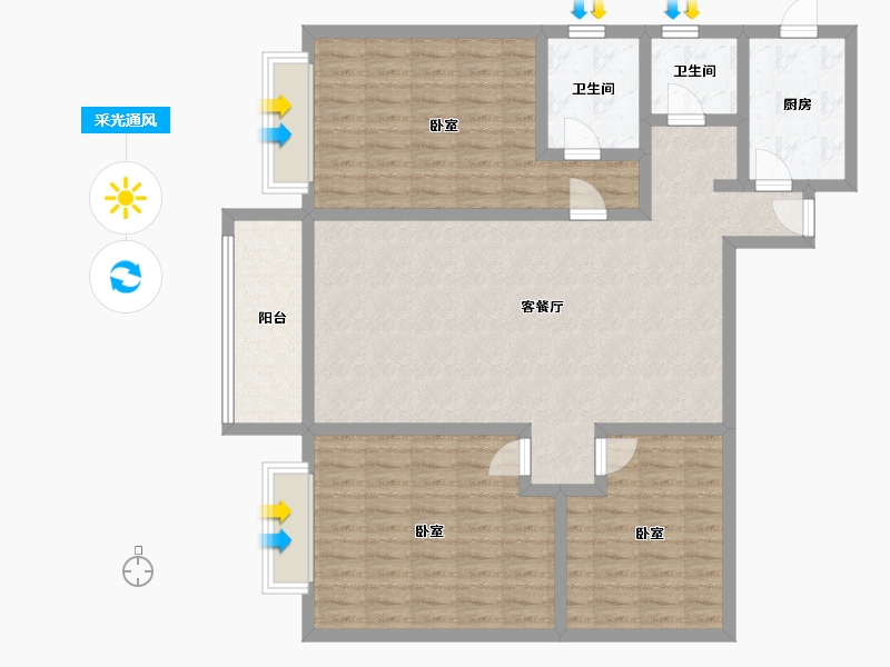 新疆维吾尔自治区-乌鲁木齐市-山水佳苑-120.04-户型库-采光通风