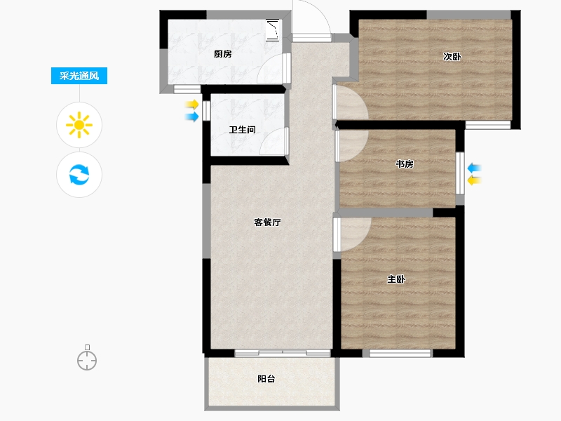 河南省-洛阳市-科弘国风龙樾-78.43-户型库-采光通风