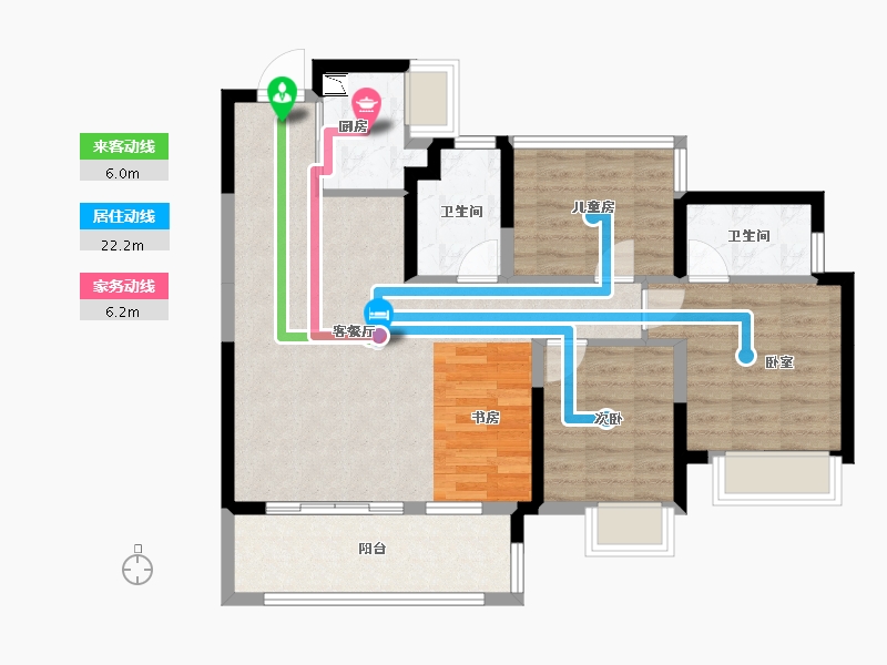 安徽省-合肥市-美的金科郡-84.19-户型库-动静线