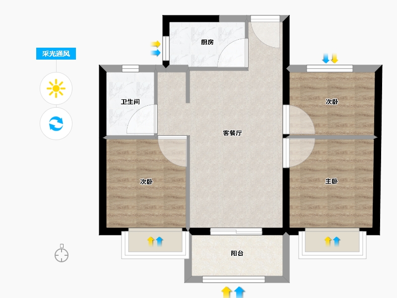 福建省-南平市-南平世茂云玺-62.00-户型库-采光通风