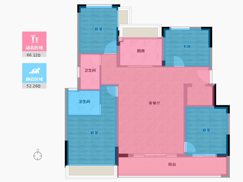 浙江省-杭州市-万科樟宜翠湾-106.47-户型库-动静分区