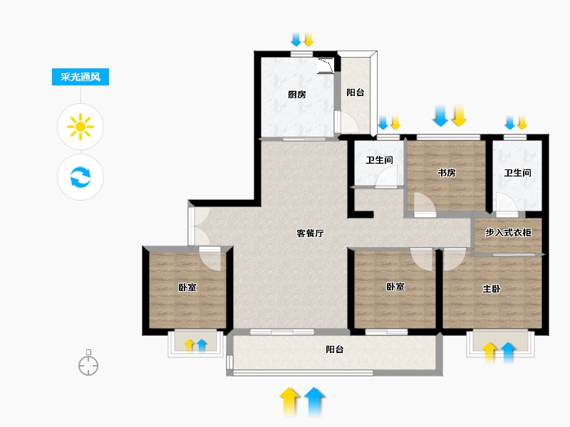 山东省-烟台市-瑞和公馆-112.00-户型库-采光通风