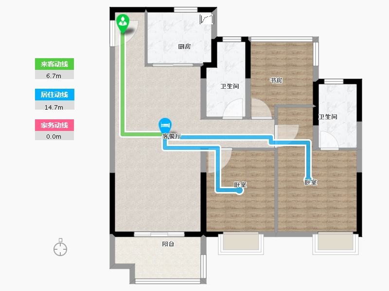 安徽省-合肥市-锦绣花城-107.00-户型库-动静线