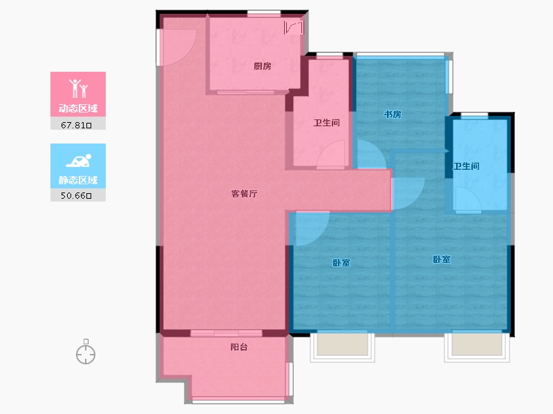 安徽省-合肥市-锦绣花城-107.00-户型库-动静分区