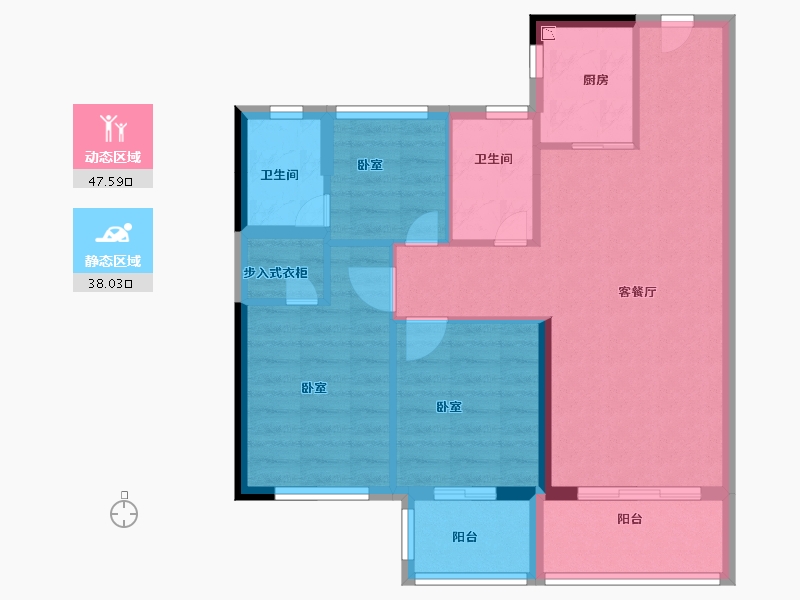 福建省-宁德市-天润·紫金郡-75.99-户型库-动静分区