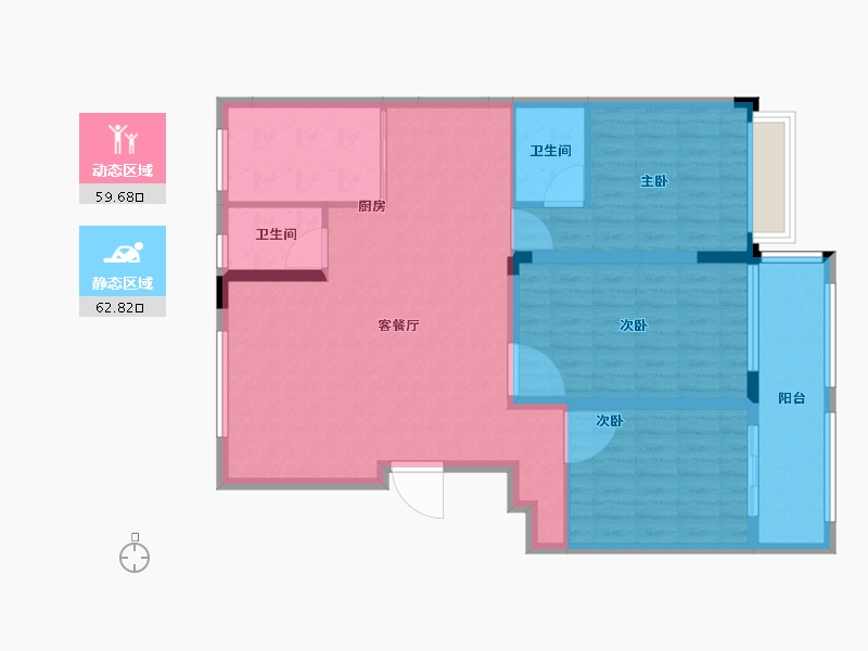 山东省-泰安市-竹溪山居-111.00-户型库-动静分区