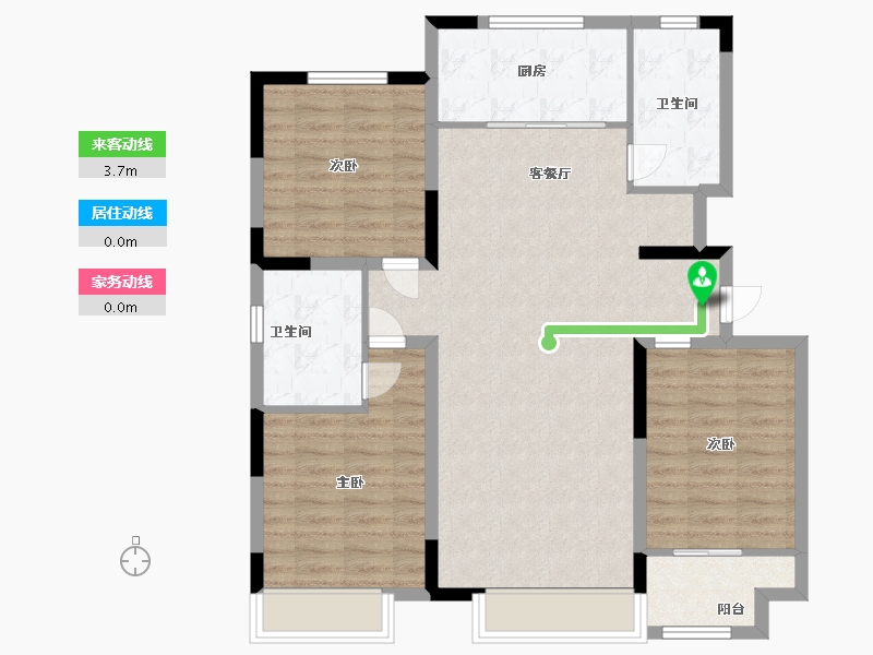 山东省-潍坊市-霞飞6号-96.80-户型库-动静线