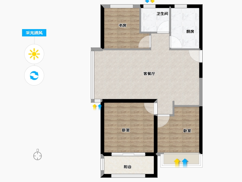 山东省-菏泽市-菏泽绿地新都汇-79.00-户型库-采光通风