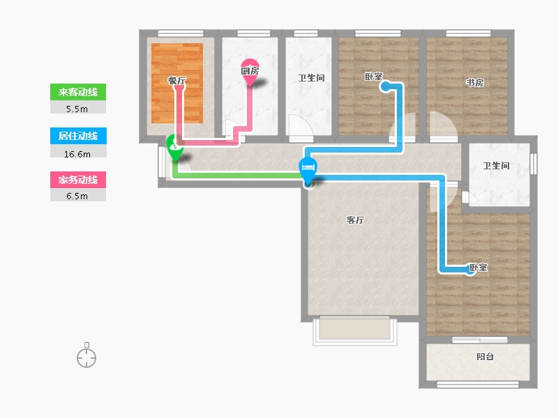 河南省-安阳市-上城公馆北郡-106.00-户型库-动静线