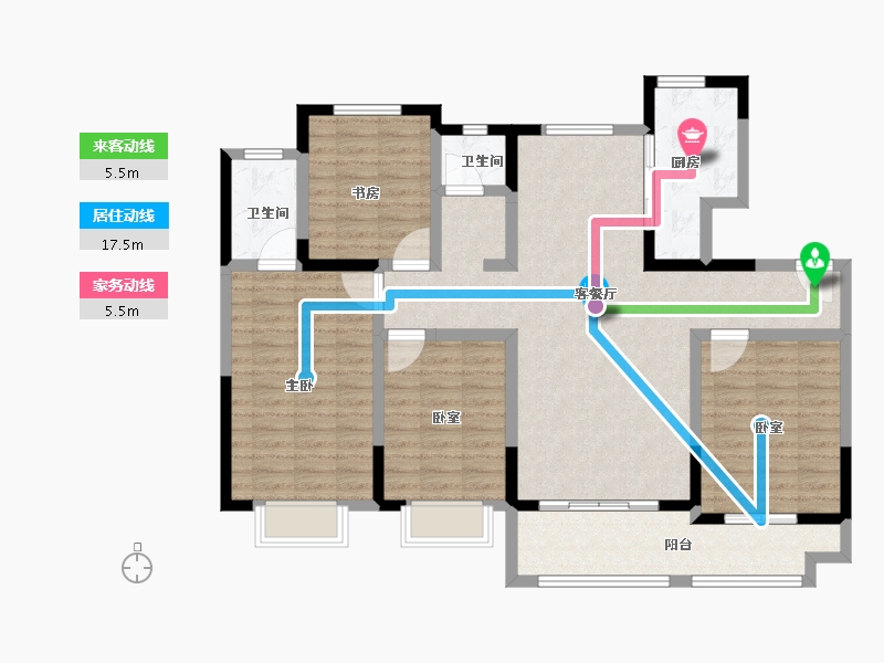 河南省-安阳市-多伦公园里-117.43-户型库-动静线