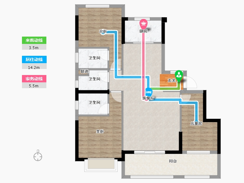 福建省-漳州市-碧桂园公园上城-99.00-户型库-动静线