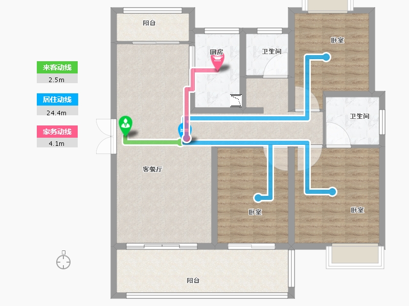 山东省-菏泽市-定陶维也纳国际城-111.87-户型库-动静线