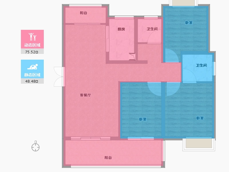 山东省-菏泽市-定陶维也纳国际城-111.87-户型库-动静分区