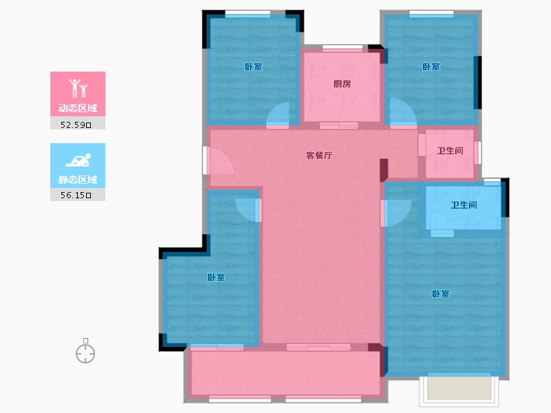 浙江省-舟山市-景瑞缇香院-96.00-户型库-动静分区