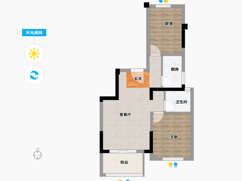 福建省-漳州市-三盛璞悦海-54.63-户型库-采光通风