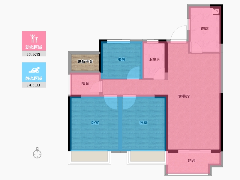 安徽省-合肥市-宝能城-82.20-户型库-动静分区