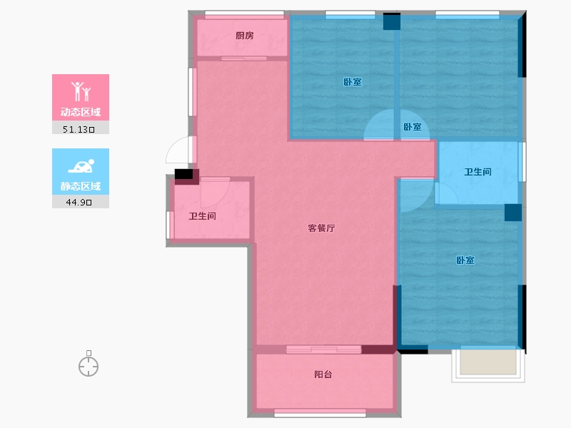 福建省-宁德市-屏南弘祥天玺-87.00-户型库-动静分区