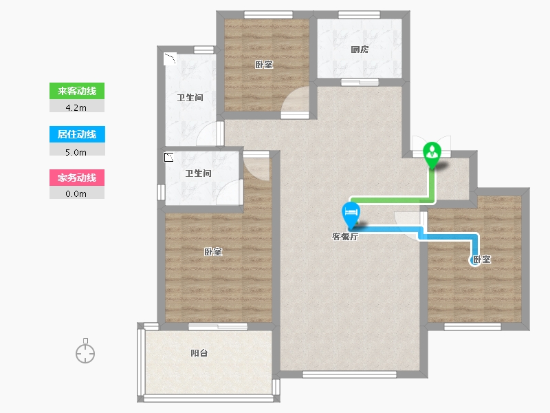 河南省-安阳市-洹滨雅居-100.62-户型库-动静线