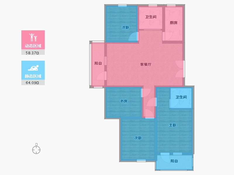 山东省-青岛市-城投悦动湾-109.01-户型库-动静分区