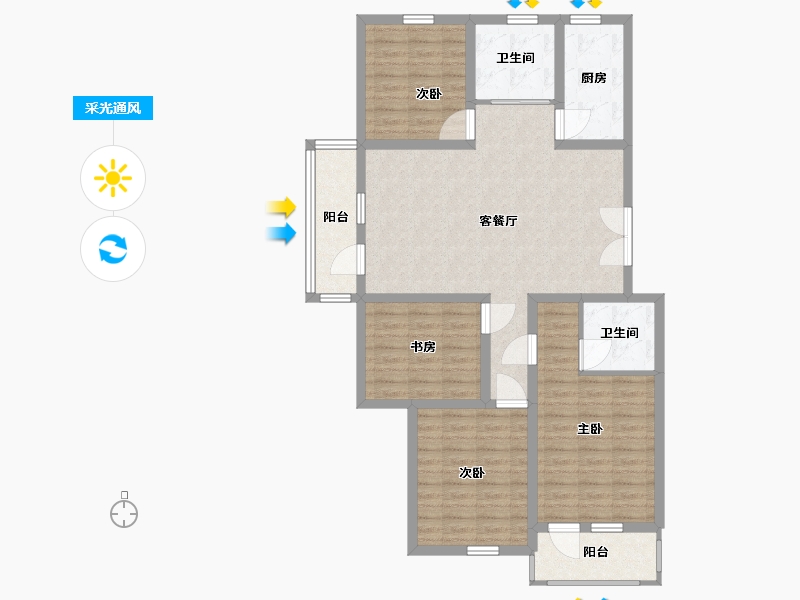 山东省-青岛市-城投悦动湾-109.01-户型库-采光通风