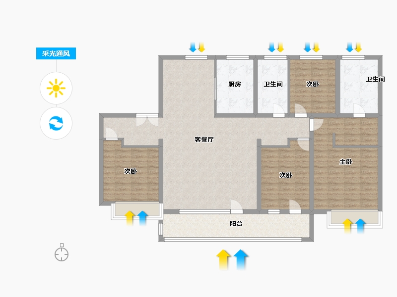 山东省-青岛市-灵山湾壹号-131.99-户型库-采光通风