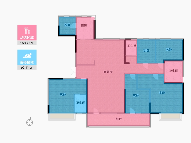 山东省-青岛市-碧桂园翡翠城-182.00-户型库-动静分区