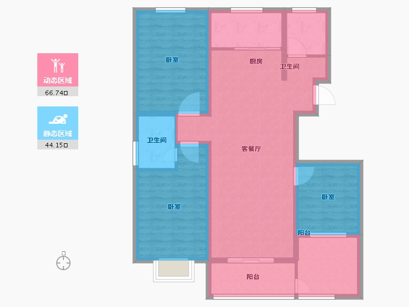 河南省-郑州市-鸿盛新城4期青春里-99.00-户型库-动静分区